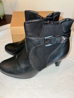 Björndal Adina Black Ankle Boots Size 11W